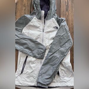 The North Face Small Grey & Purple Full Zip Rain Jacket